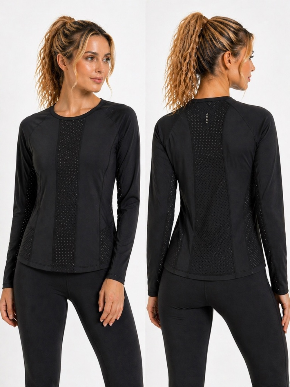 Women’s Long Sleeve Karma Ori Mesh Panel Sports Top round neckline medium sport